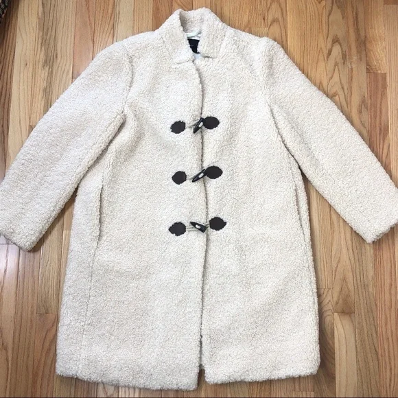 J. Crew Cream Sherpa Coat K2605 - Picture 10 of 10